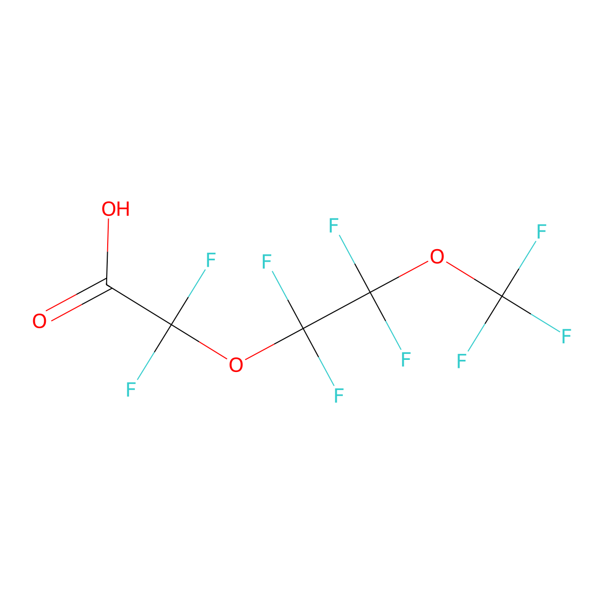 Perfluoro-3,6-dioxaheptanoic acid molecular structure, CAS 151772-58-6
