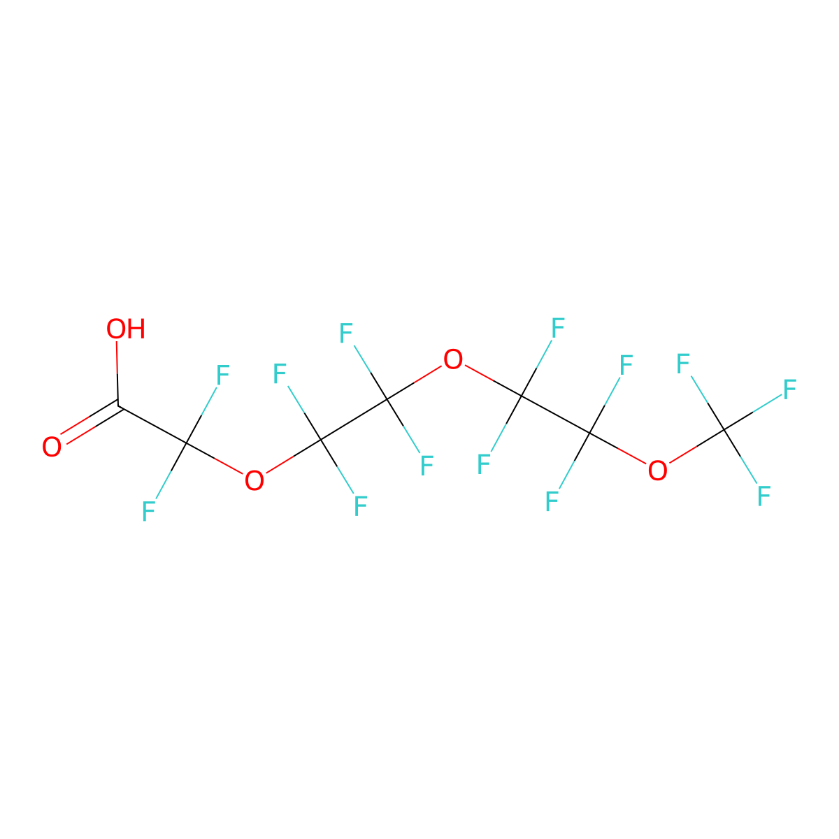 Perfluoro-3,6,9-trioxadecanoic acid molecular structure, CAS 151772-59-7