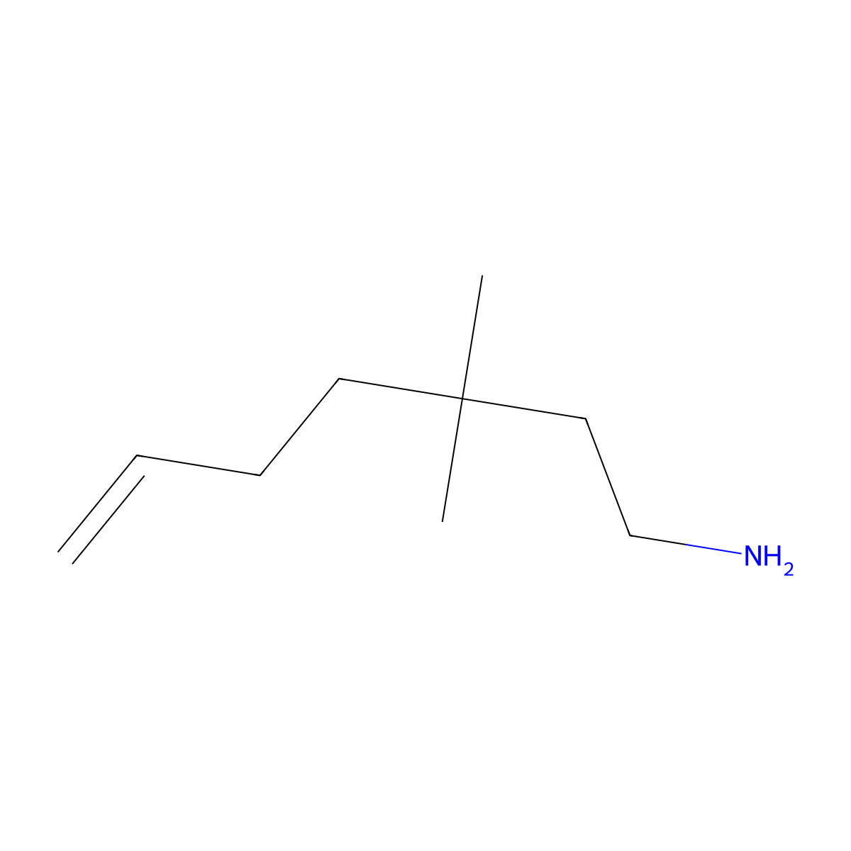 3,3-Dimethylhept-6-en-1-amine molecular structure, CAS 1517725-52-8