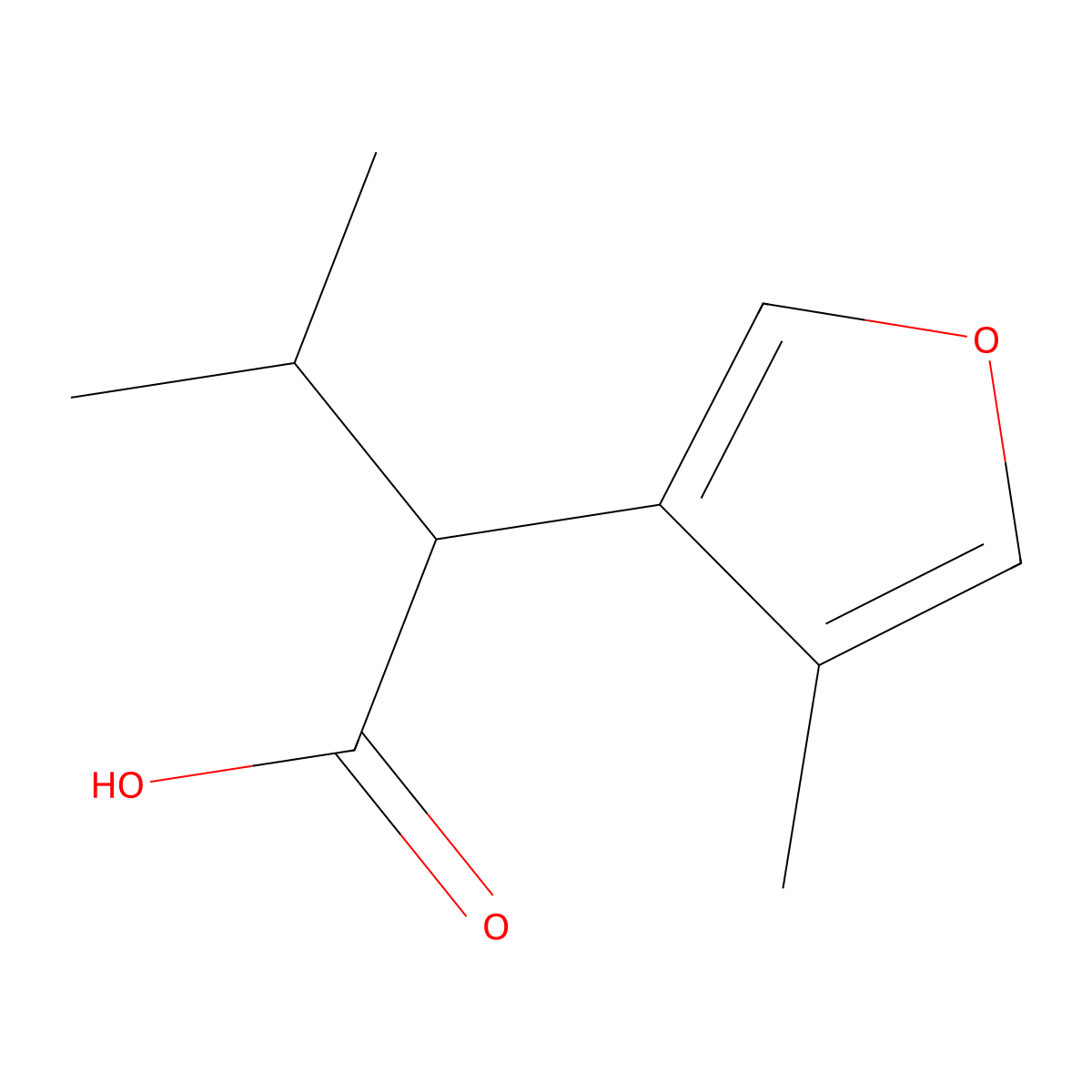 3-Methyl-2-(4-methylfuran-3-yl)butanoic acid molecular structure, CAS 1517729-54-2