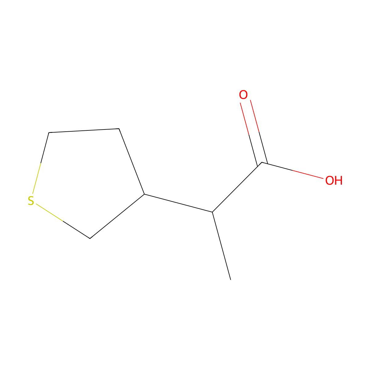 2-(Thiolan-3-yl)propanoic acid molecular structure, CAS 1517730-12-9