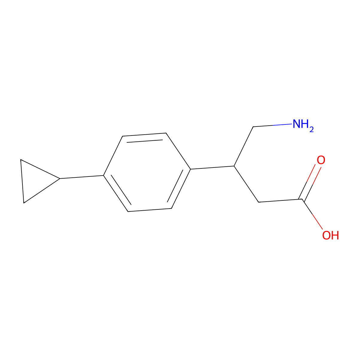4-Amino-3-(4-cyclopropylphenyl)butanoic acid molecular structure, CAS 1517734-77-8