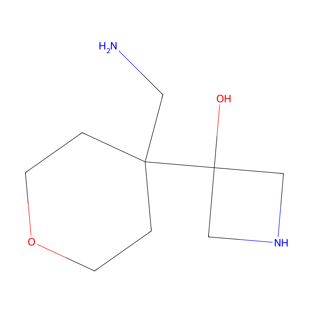 3-[4-(Aminomethyl)oxan-4-yl]azetidin-3-ol molecular structure, CAS 1517743-25-7