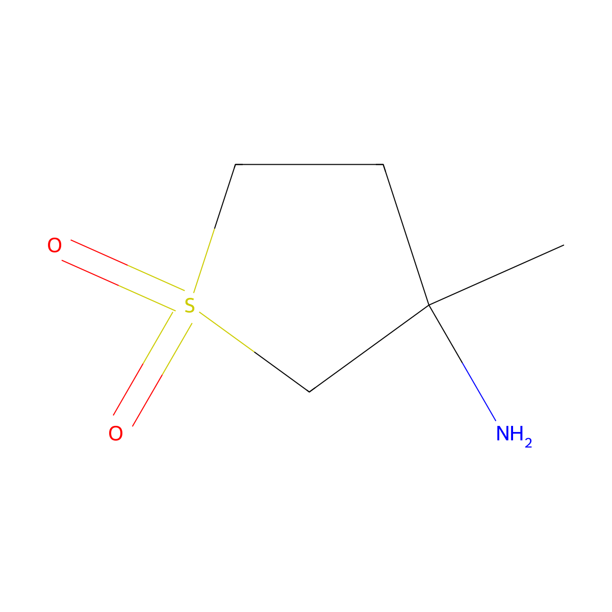 3-Thiophenamine, tetrahydro-3-methyl-, 1,1-dioxide molecular structure, CAS 151775-02-9