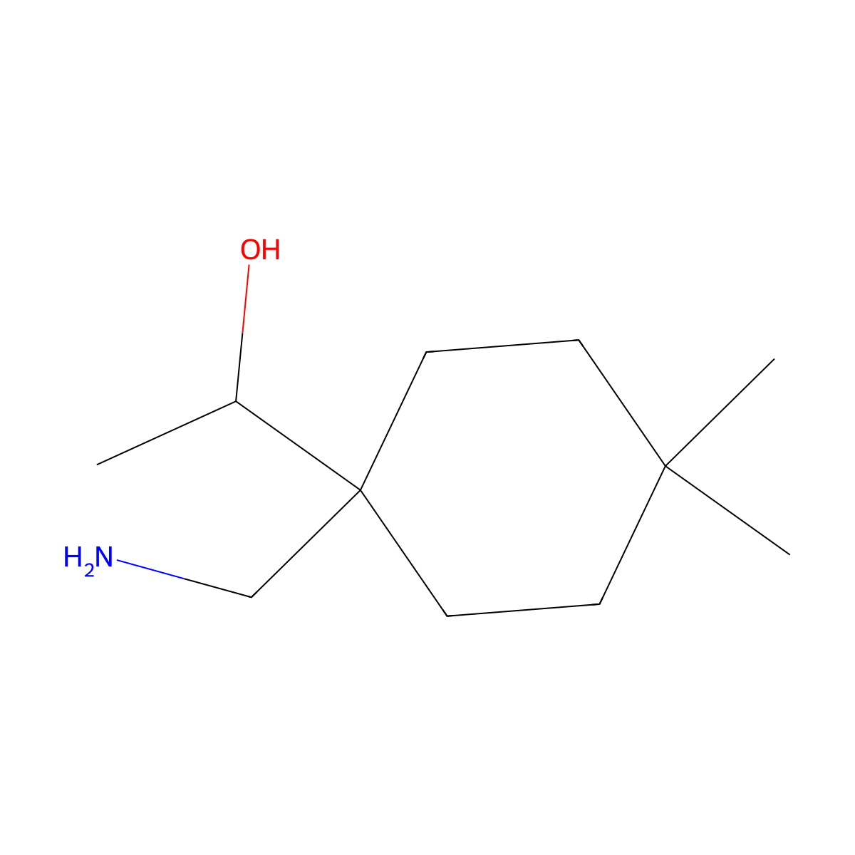 1-[1-(Aminomethyl)-4,4-dimethylcyclohexyl]ethan-1-ol molecular structure, CAS 1517758-93-8