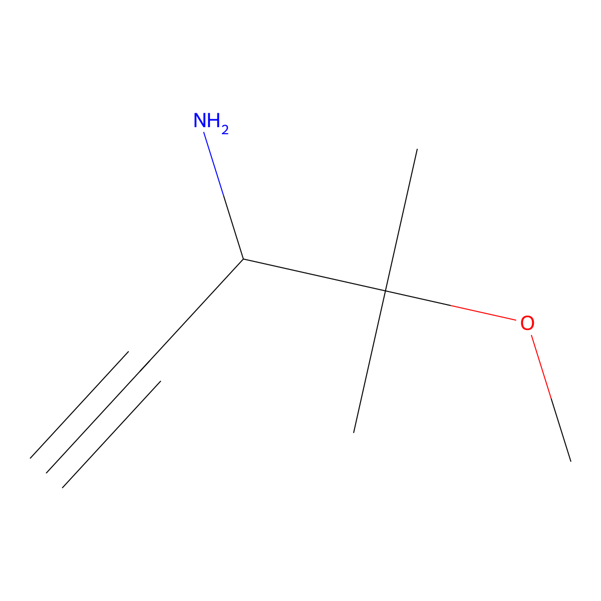 4-Methoxy-4-methylpent-1-yn-3-amine molecular structure, CAS 1517763-37-9