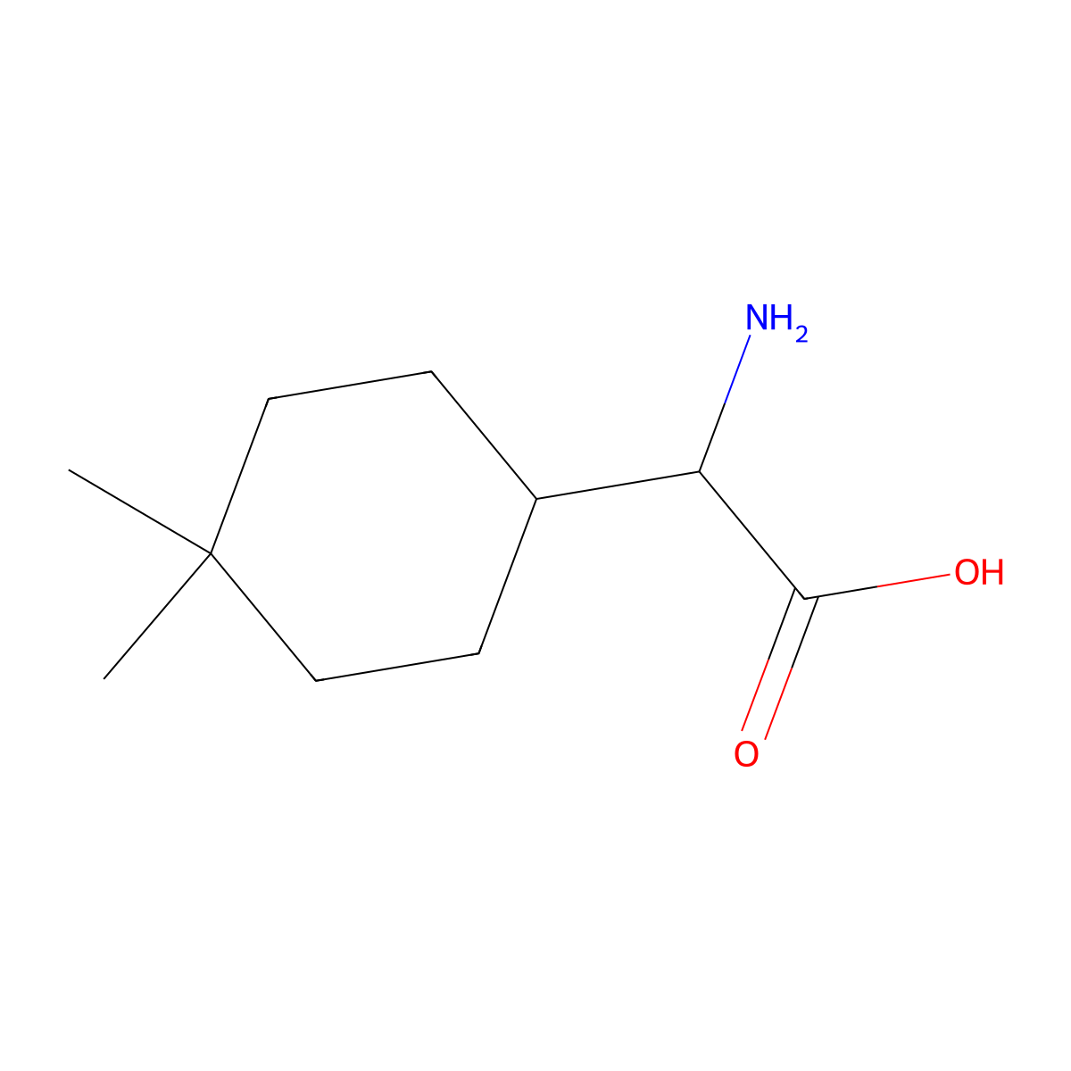 2-Amino-2-(4,4-dimethylcyclohexyl)acetic acid molecular structure, CAS 1517765-45-5