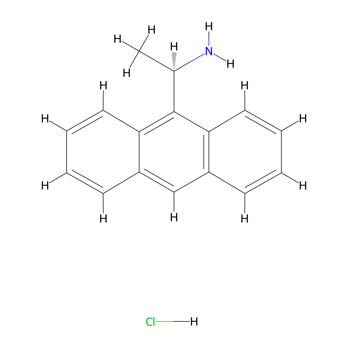 (R)-1-(Anthracen-9-yl)ethanamine hydrochloride molecular structure, CAS 151777-96-7