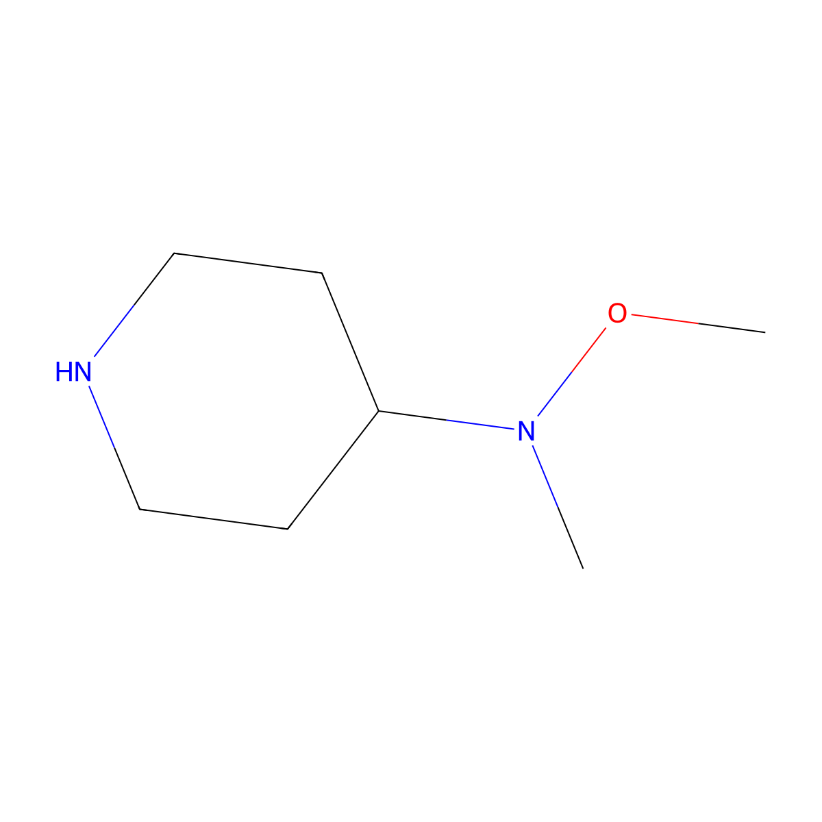 N-methoxy-N-methylpiperidin-4-amine molecular structure, CAS 1517779-75-7