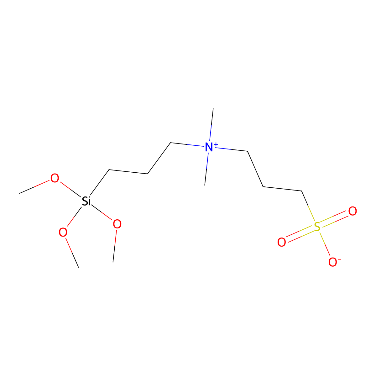 3-{[DIMETHYL(3-TRIMETHOXYSILYL)PROPYL]AMMONIO}PROPANE-1-SULFONATE, tech 95 molecular structure, CAS 151778-80-2