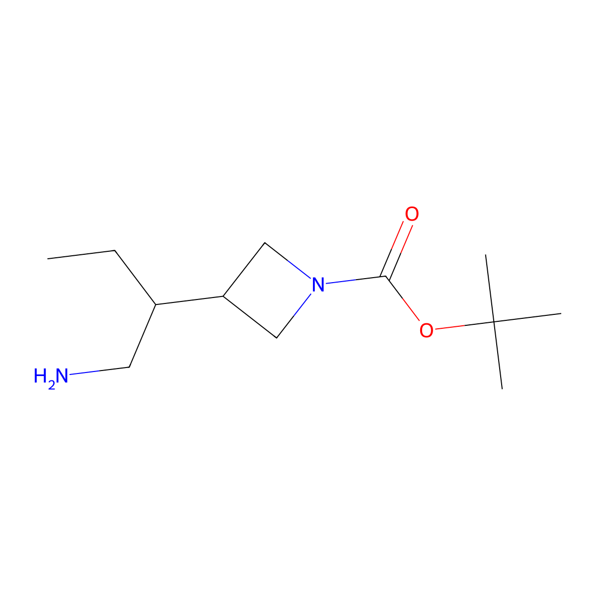 Tert-butyl 3-(1-aminobutan-2-yl)azetidine-1-carboxylate molecular structure, CAS 1517782-89-6