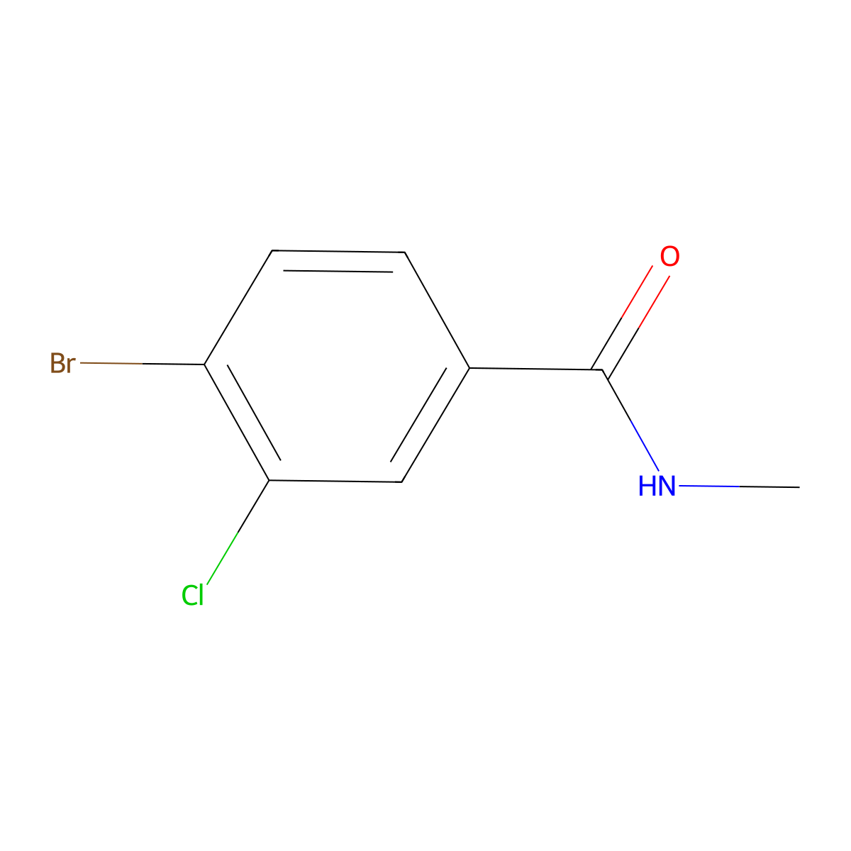 4-bromo-3-chloro-N-methylbenzamide molecular structure, CAS 1517784-69-8