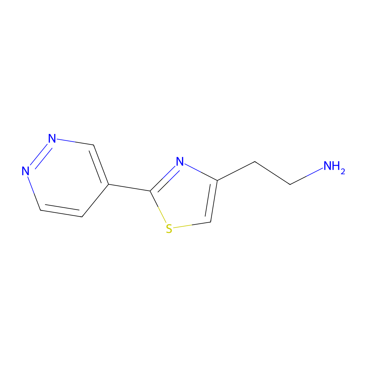 2-[2-(Pyridazin-4-YL)-1,3-thiazol-4-YL]ethan-1-amine molecular structure, CAS 1517787-50-6