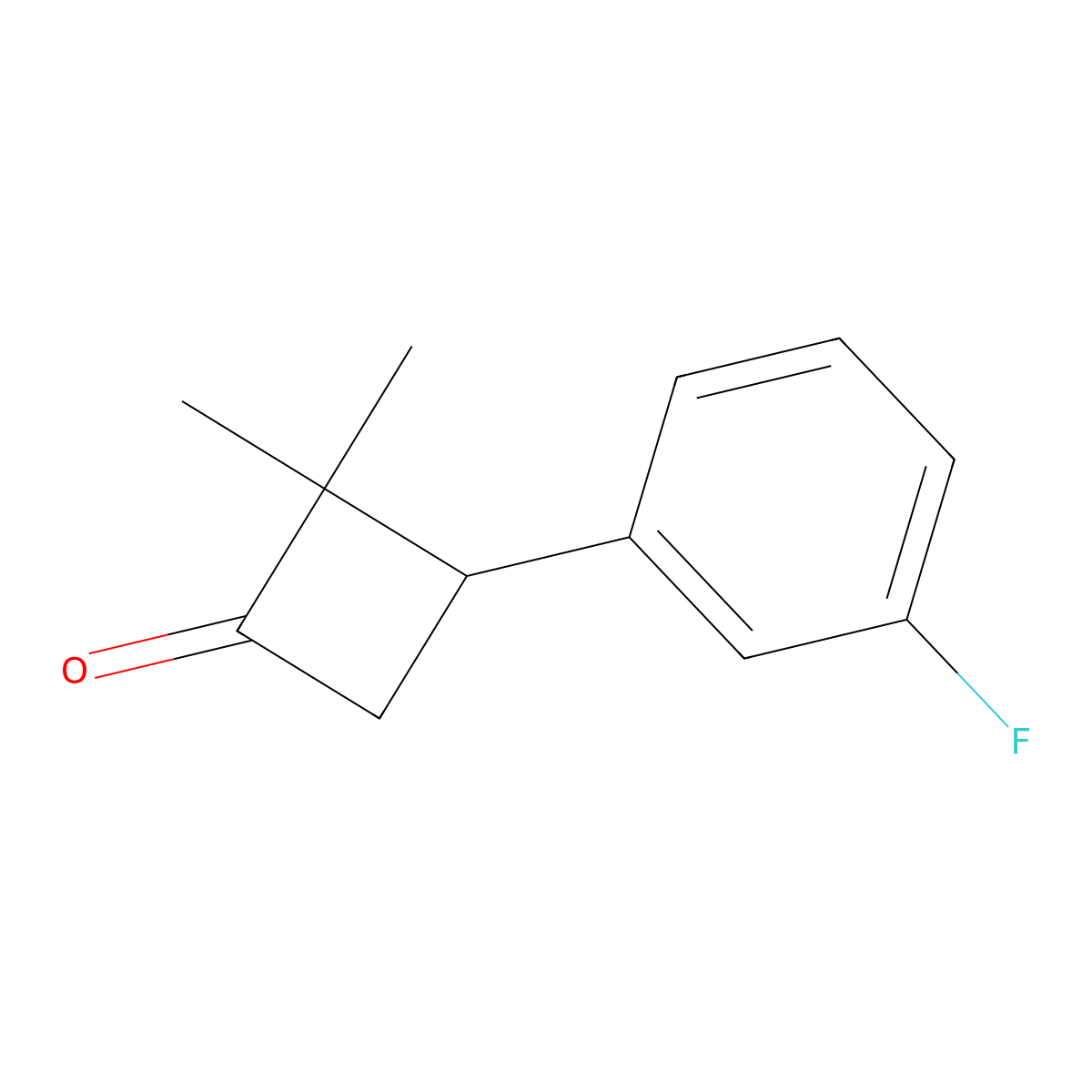 3-(3-Fluorophenyl)-2,2-dimethylcyclobutan-1-one molecular structure, CAS 1517798-09-2