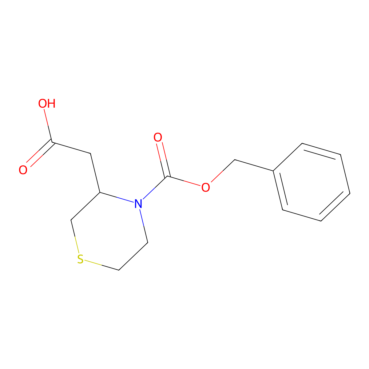 2-{4-[(Benzyloxy)carbonyl]thiomorpholin-3-yl}acetic acid molecular structure, CAS 1517798-56-9