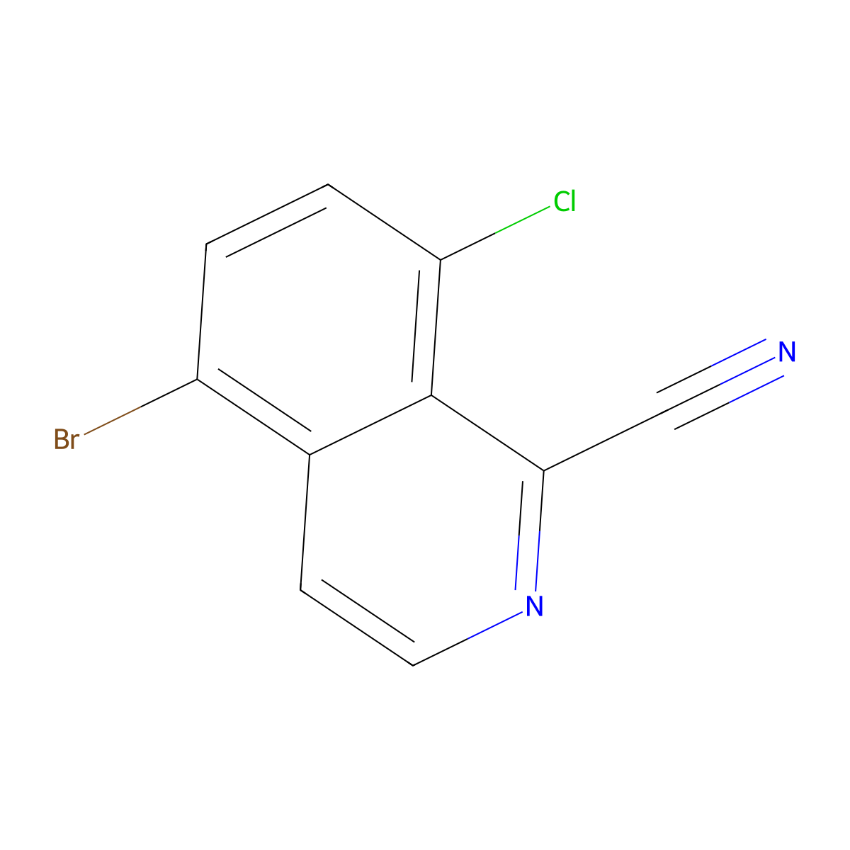 5-Bromo-8-chloroisoquinoline-1-carbonitrile molecular structure, CAS 1517799-37-9