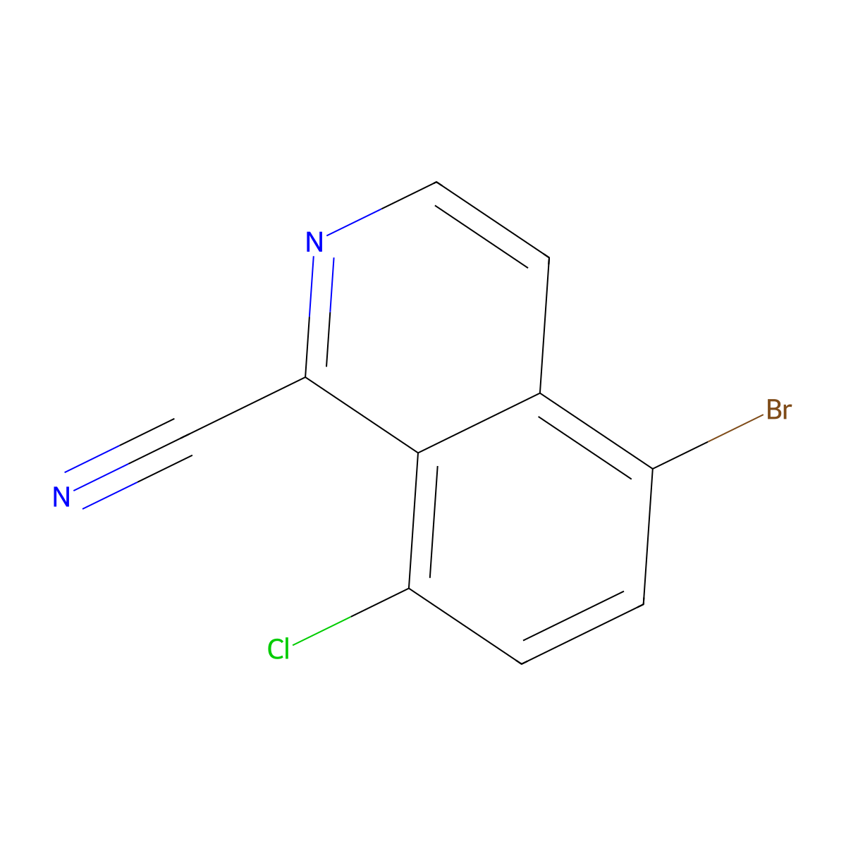 5-Bromo-8-chloroisoquinoline-1-carbonitrile molecular structure, CAS 1517799-37-9