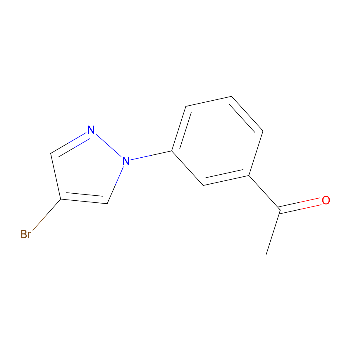 1-(3-(4-Bromo-1H-pyrazol-1-yl)phenyl)ethanone molecular structure, CAS 1517800-84-8