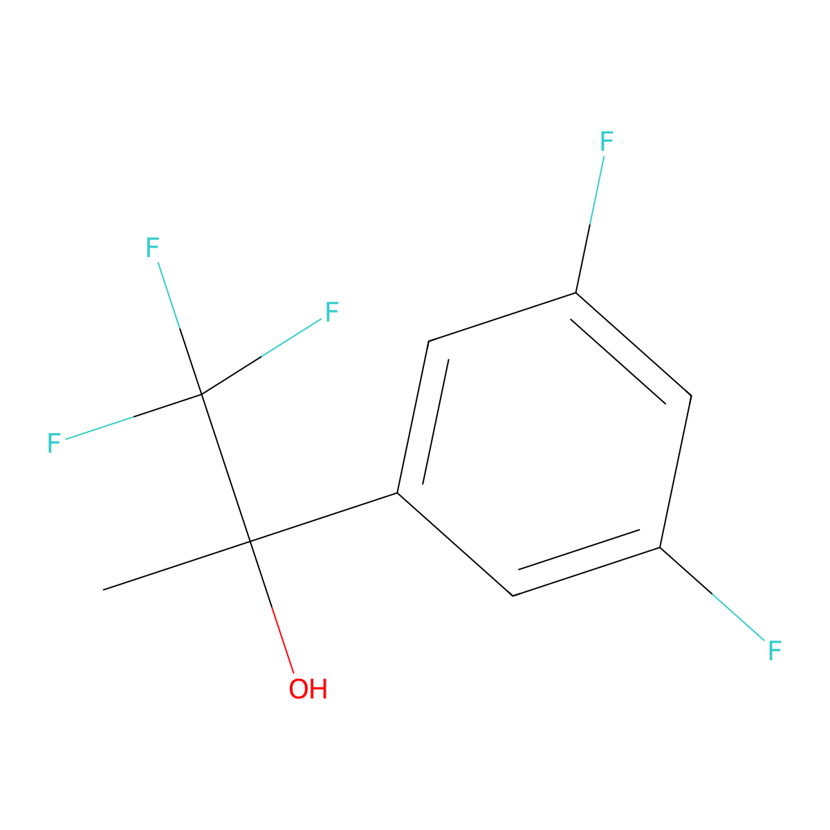 2-(3,5-Difluorophenyl)-1,1,1-trifluoropropan-2-ol molecular structure, CAS 1517801-95-4