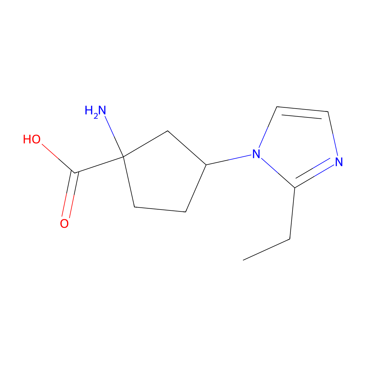 1-Amino-3-(2-ethyl-1h-imidazol-1-yl)cyclopentane-1-carboxylic acid molecular structure, CAS 1517812-18-8