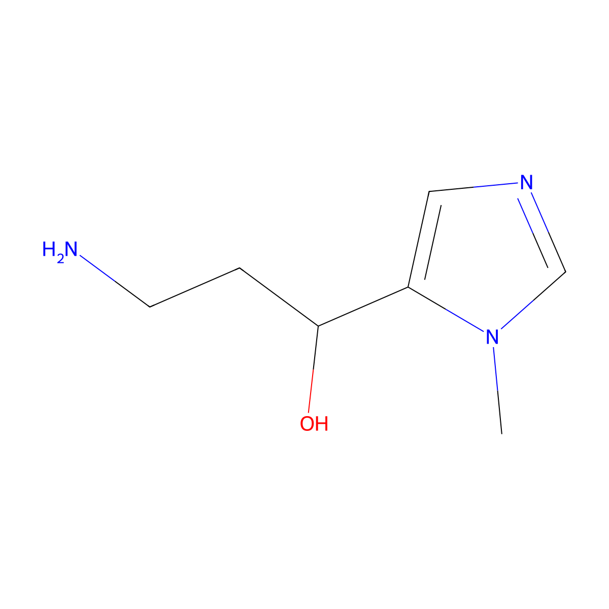 3-amino-1-(1-methyl-1H-imidazol-5-yl)propan-1-ol molecular structure, CAS 1517821-42-9