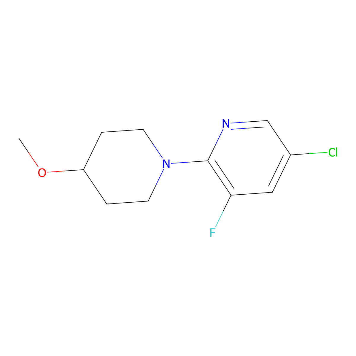5-Chloro-3-fluoro-2-(4-methoxypiperidin-1-yl)pyridine molecular structure, CAS 1517829-13-8