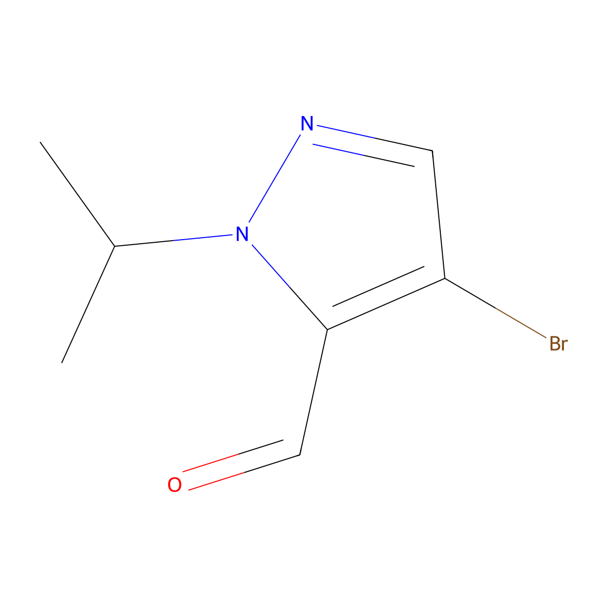 4-Bromo-1-isopropyl-1H-pyrazole-5-carbaldehyde molecular structure, CAS 1517839-91-6