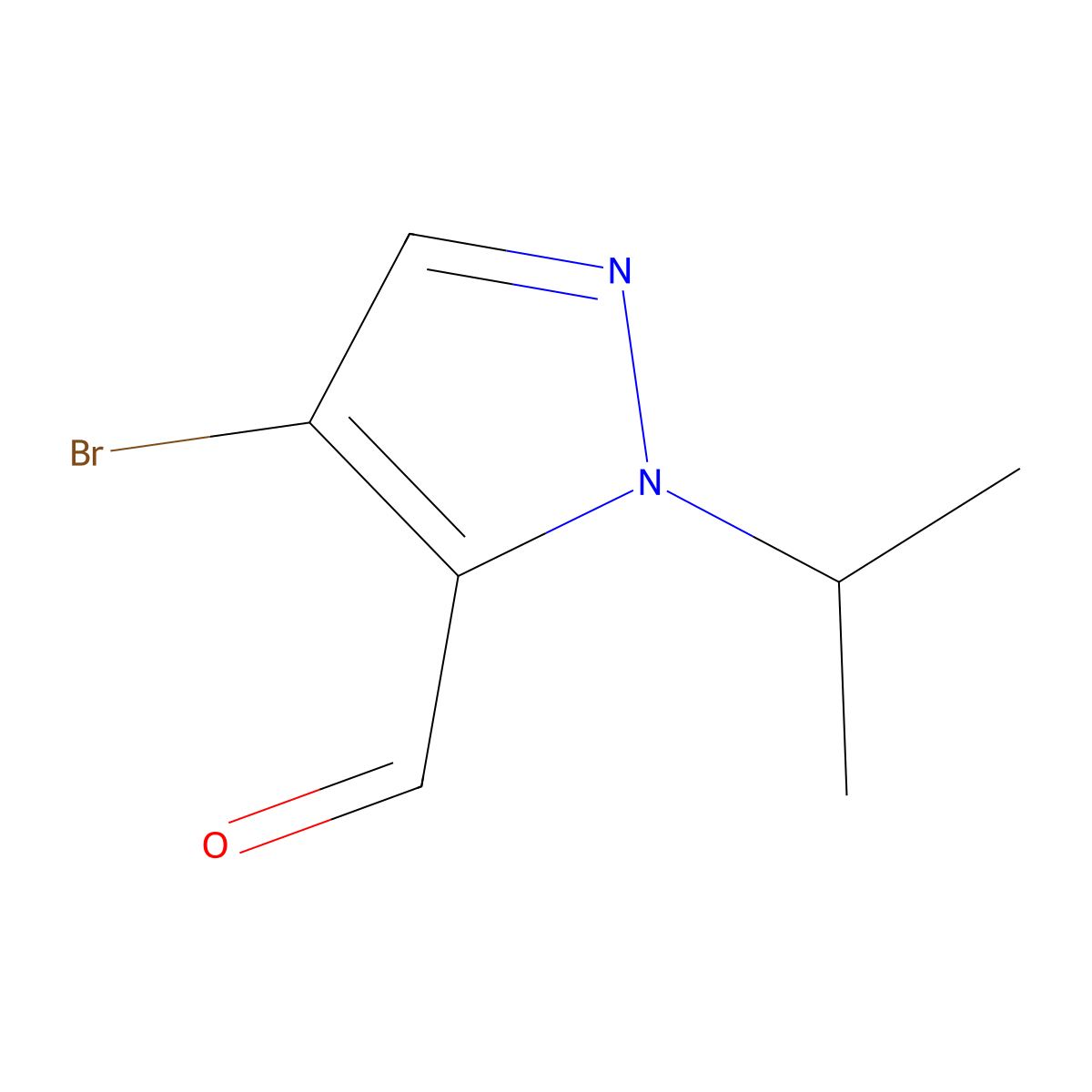 4-Bromo-1-isopropyl-1H-pyrazole-5-carbaldehyde molecular structure, CAS 1517839-91-6