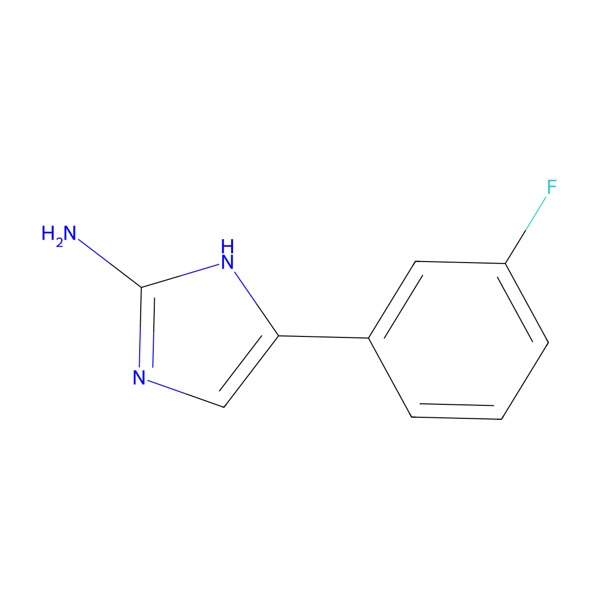 5-(3-fluorophenyl)-1H-imidazol-2-amine molecular structure, CAS 1517841-44-9