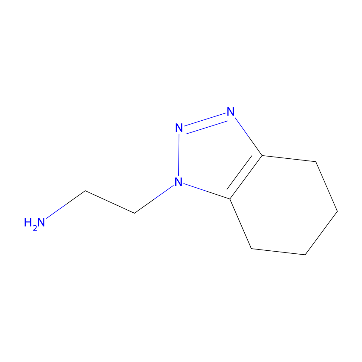 2-(4,5,6,7-tetrahydro-1H-1,2,3-benzotriazol-1-yl)ethan-1-amine molecular structure, CAS 1517843-05-8
