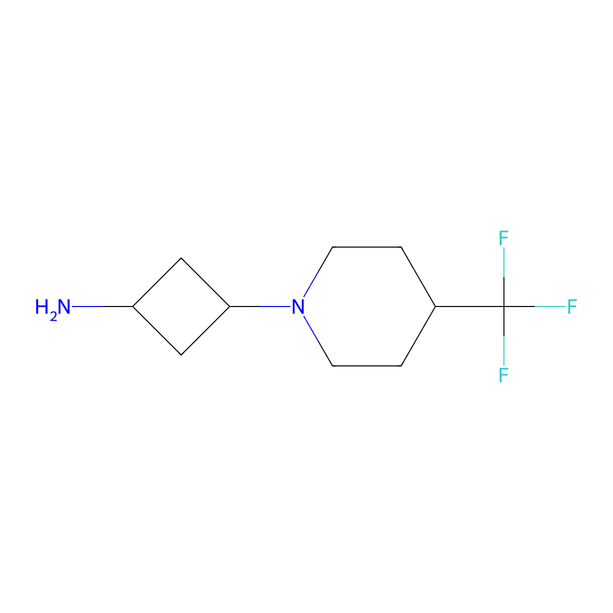 3-(4-(Trifluoromethyl)piperidin-1-yl)cyclobutan-1-amine molecular structure, CAS 1517845-90-7