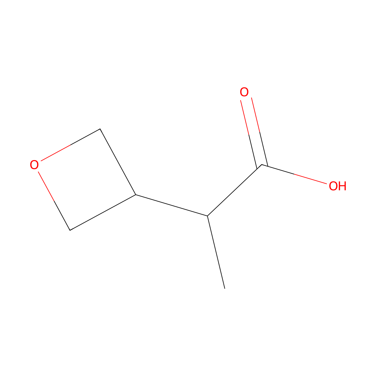 2-(Oxetan-3-yl)propanoic acid molecular structure, CAS 1517851-81-8