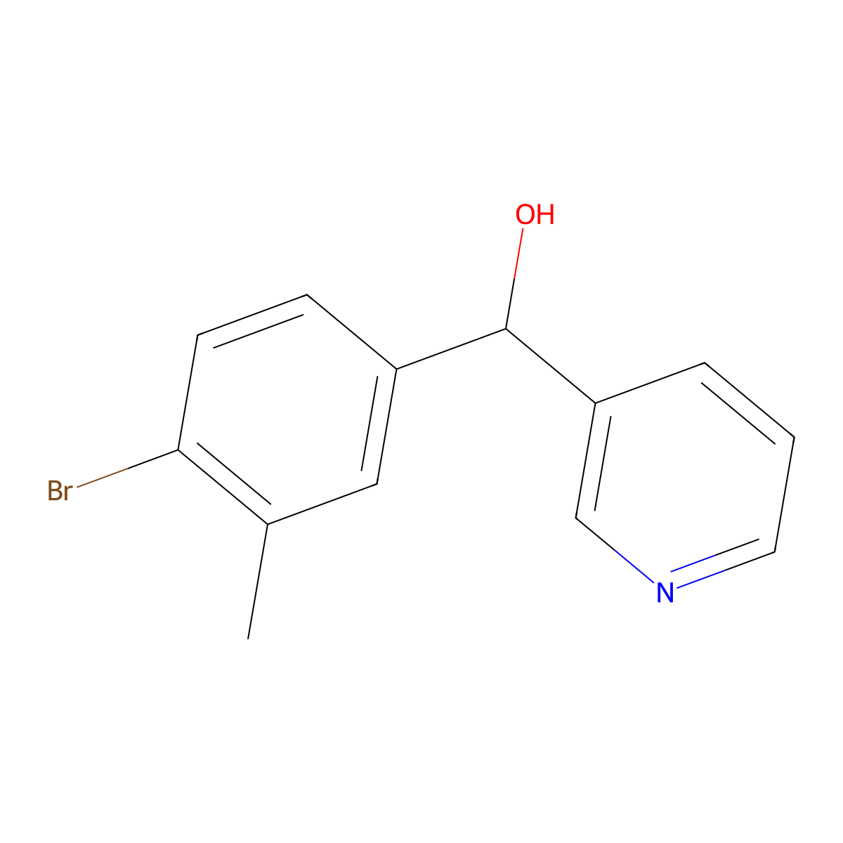 alpha-(4-Bromo-3-methylphenyl)-3-pyridinemethanol molecular structure, CAS 1517853-83-6