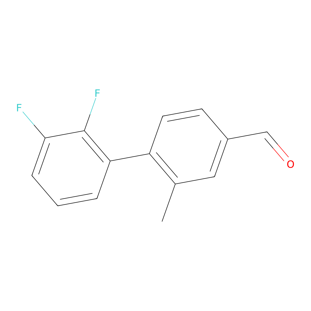 2',3'-Difluoro-2-methyl[1,1'-biphenyl]-4-carboxaldehyde molecular structure, CAS 1517857-40-7