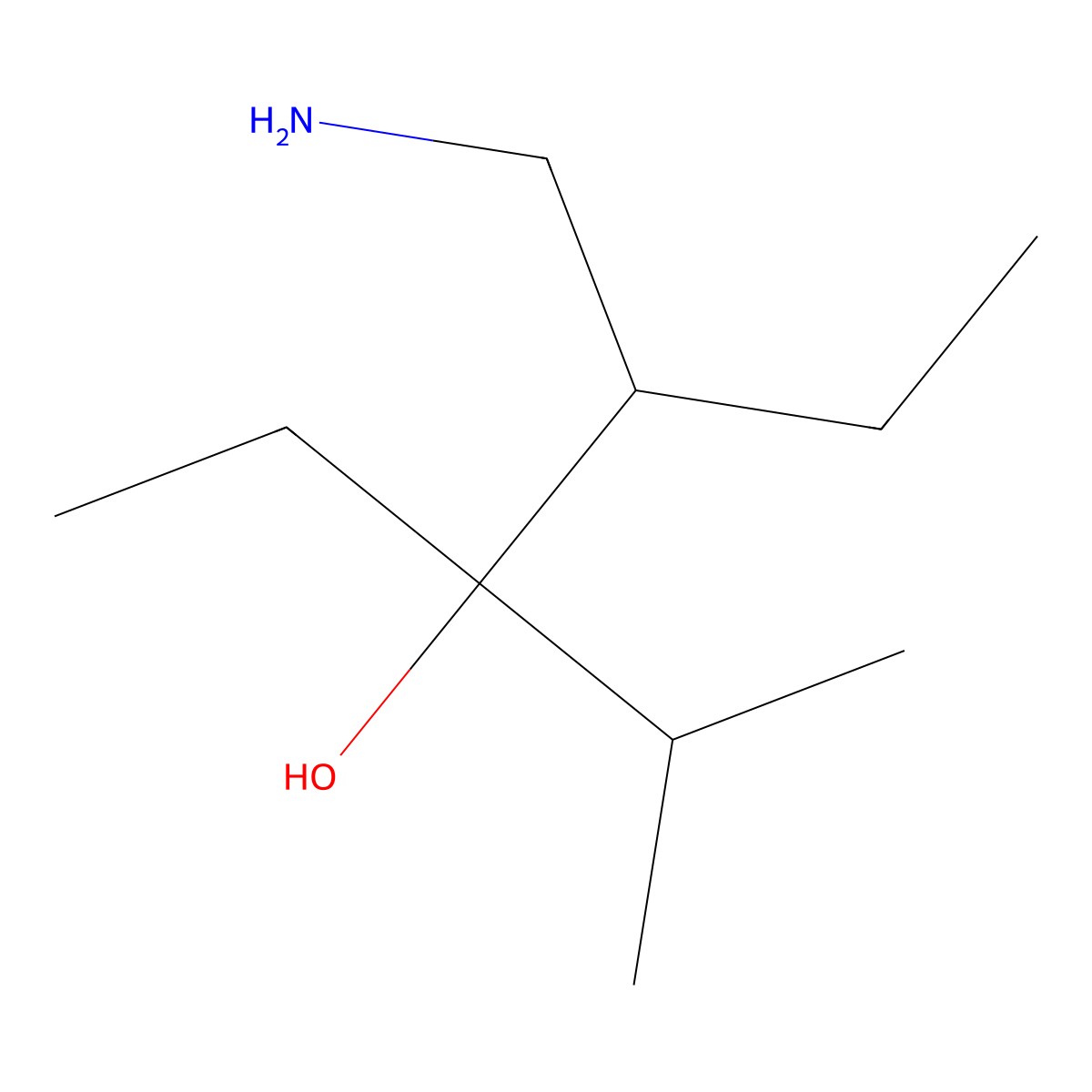 4-(Aminomethyl)-3-ethyl-2-methylhexan-3-ol molecular structure, CAS 1517859-39-0