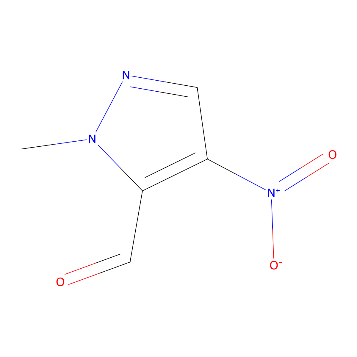 2-Methyl-4-nitro-pyrazole-3-carbaldehyde molecular structure, CAS 1517860-48-8