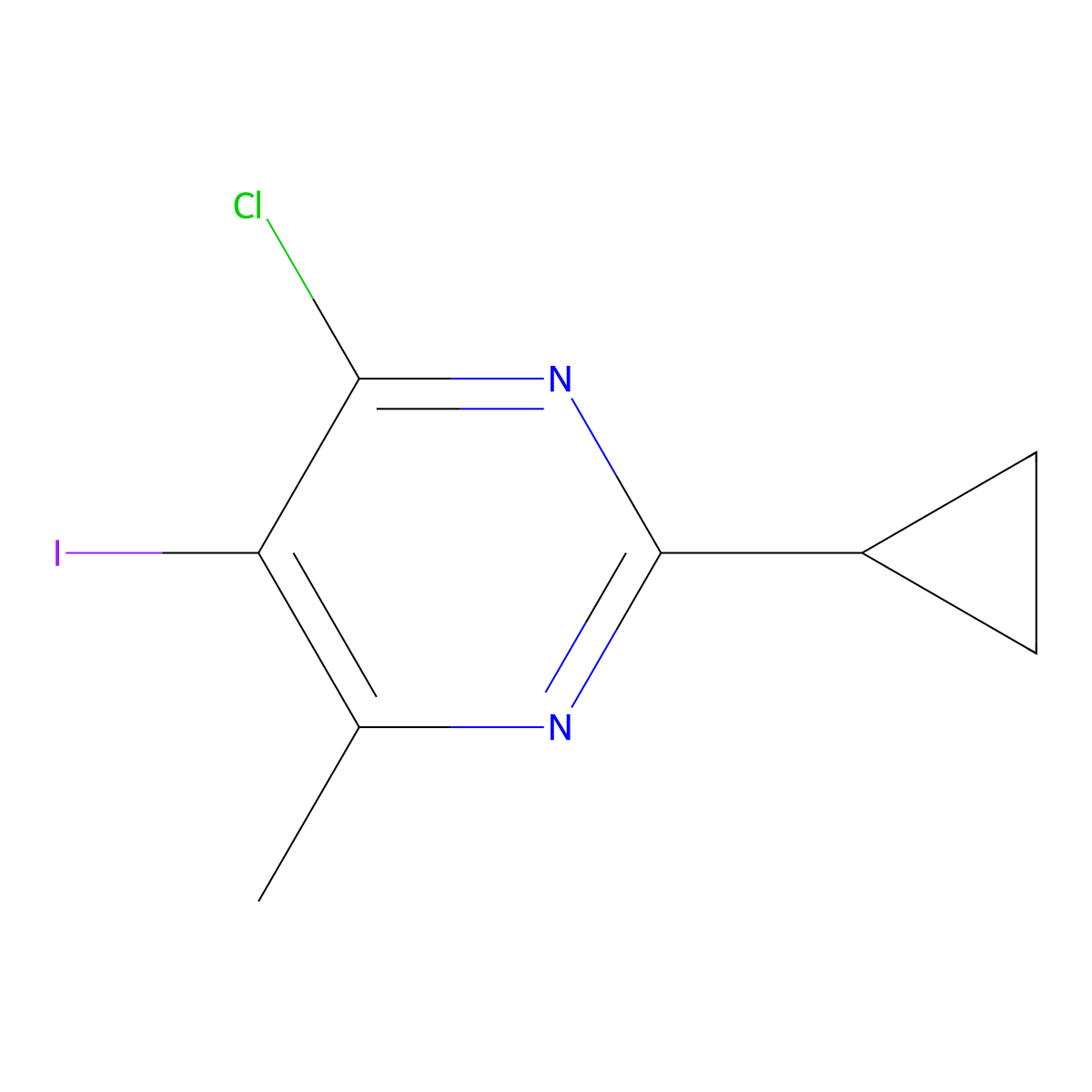4-Chloro-2-cyclopropyl-5-iodo-6-methylpyrimidine molecular structure, CAS 1517863-66-9