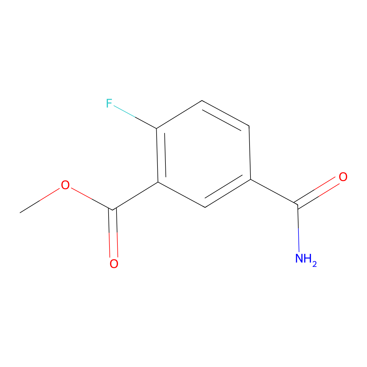 Methyl 5-carbamoyl-2-fluorobenzoate molecular structure, CAS 1517885-05-0
