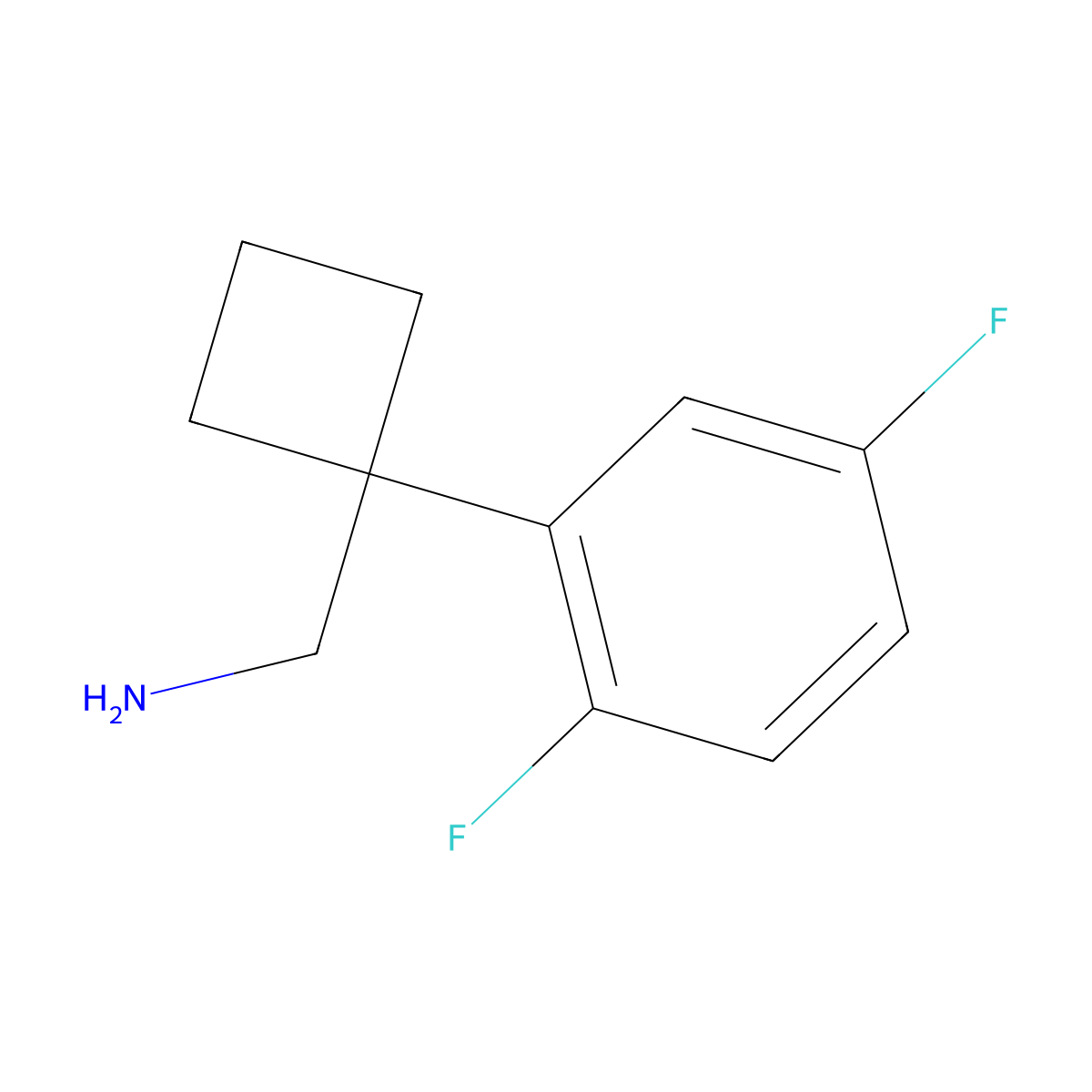 1-(2,5-Difluorophenyl)cyclobutanemethanamine molecular structure, CAS 1517886-60-0