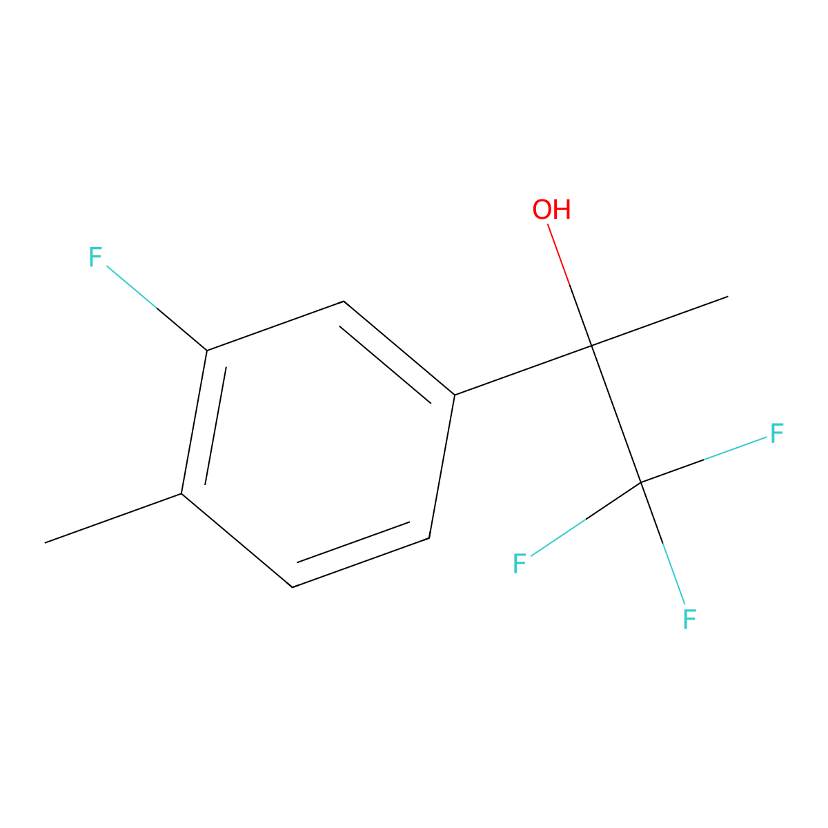 1,1,1-Trifluoro-2-(3-fluoro-4-methylphenyl)propan-2-ol molecular structure, CAS 1517898-18-8