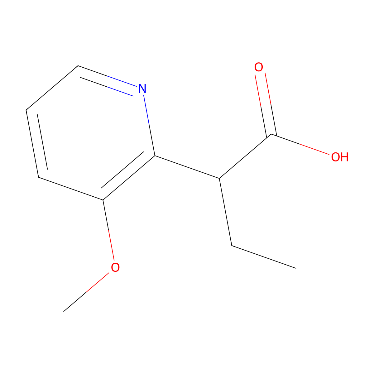 2-(3-Methoxypyridin-2-yl)butanoic acid molecular structure, CAS 1517914-48-5
