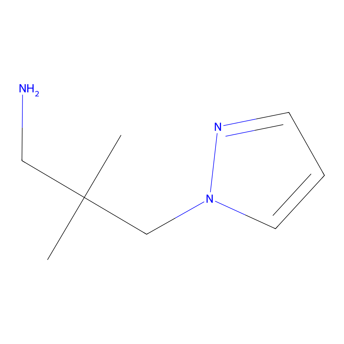 2,2-dimethyl-3-(1H-pyrazol-1-yl)propan-1-amine molecular structure, CAS 1517919-33-3
