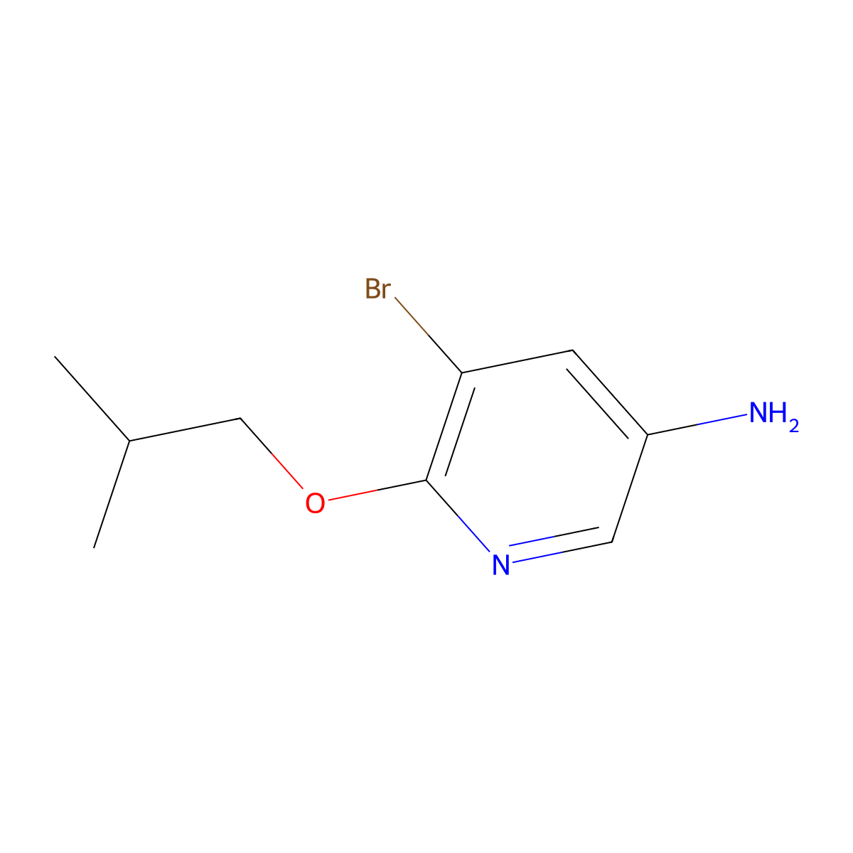 5-Bromo-6-(2-methylpropoxy)pyridin-3-amine molecular structure, CAS 1517923-59-9