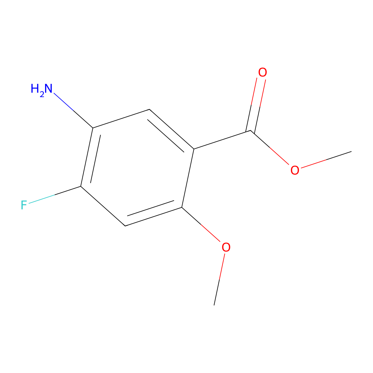 Methyl 5-amino-4-fluoro-2-methoxybenzoate molecular structure, CAS 151793-18-9