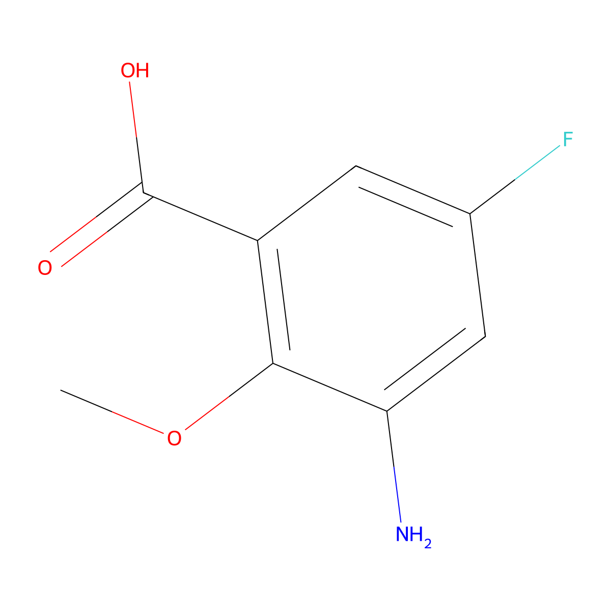 3-Amino-5-fluoro-2-methoxybenzoic acid molecular structure, CAS 151793-23-6