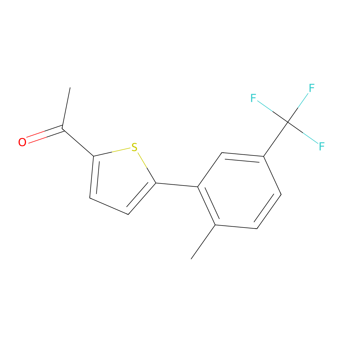 1-[5-[2-Methyl-5-(trifluoromethyl)phenyl]-2-thienyl]ethanone molecular structure, CAS 1517939-03-5