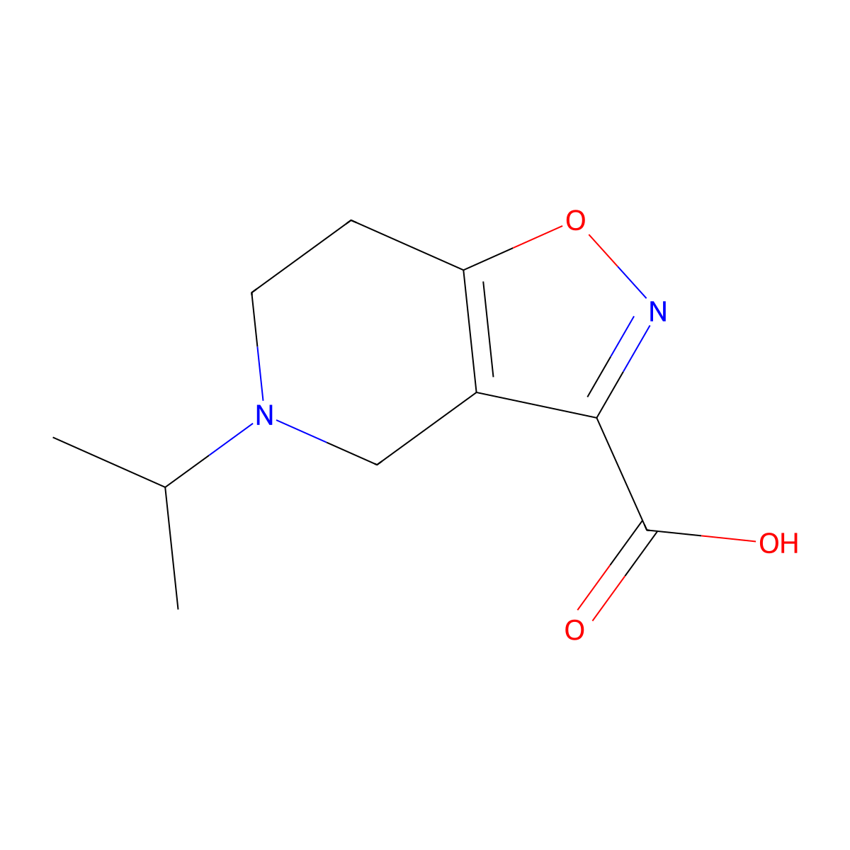5-(propan-2-yl)-4H,5H,6H,7H-[1,2]oxazolo[4,5-c]pyridine-3-carboxylic acid molecular structure, CAS 1517942-85-6