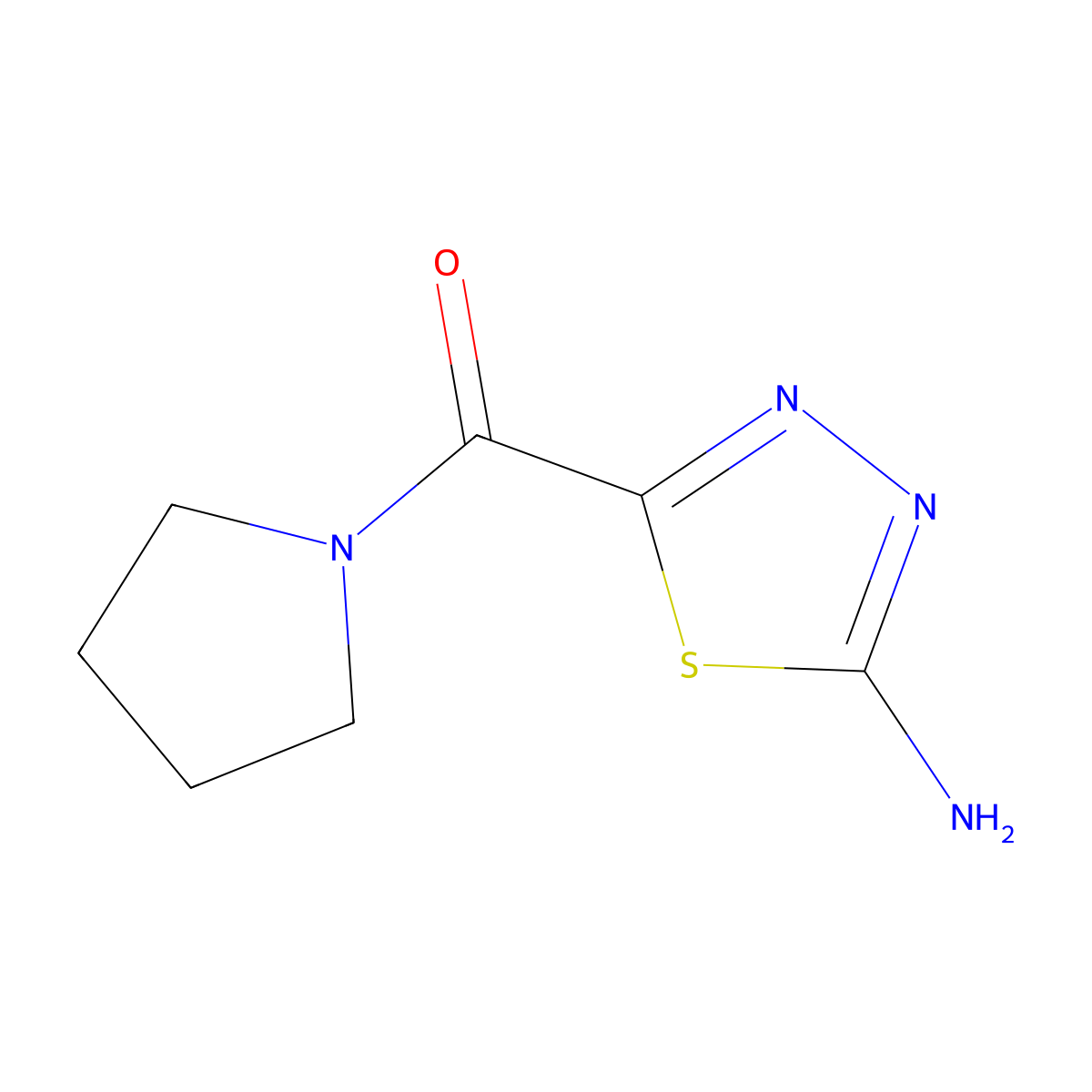5-(Pyrrolidine-1-carbonyl)-1,3,4-thiadiazol-2-amine molecular structure, CAS 1517946-82-5