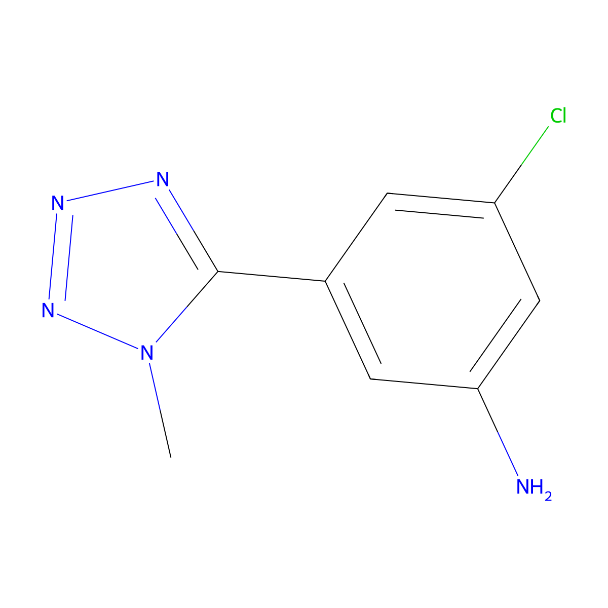3-Chloro-5-(1-methyltetrazol-5-yl)aniline molecular structure, CAS 1517955-42-8