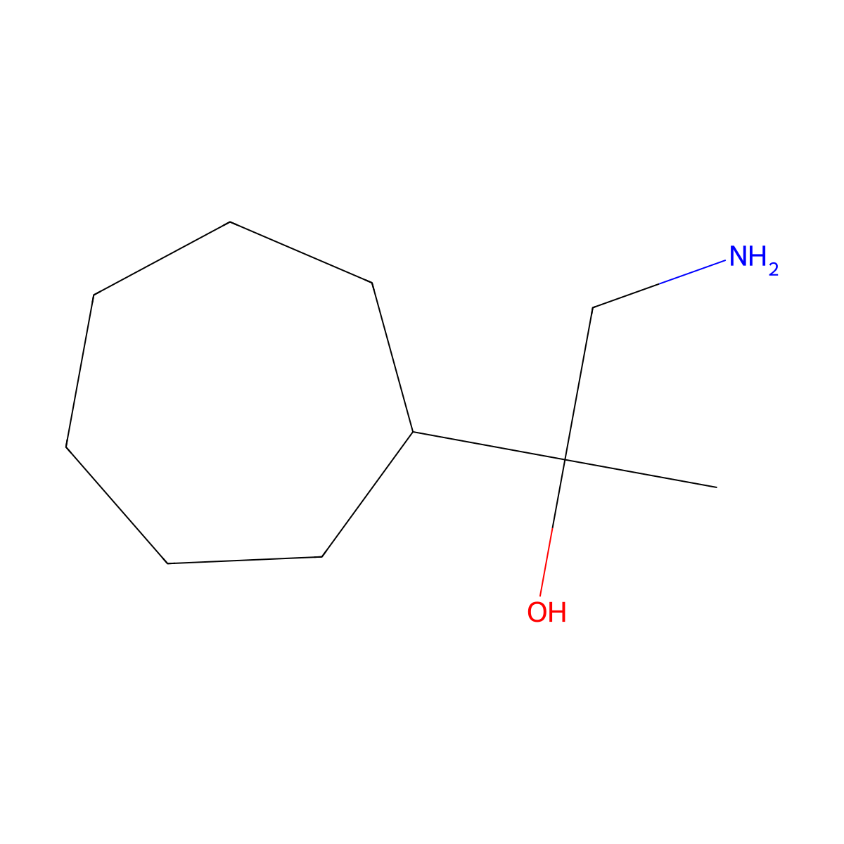 1-Amino-2-cycloheptylpropan-2-ol molecular structure, CAS 1517961-56-6
